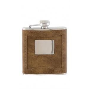 NEW K&K INTERIORS leather flasks in brown